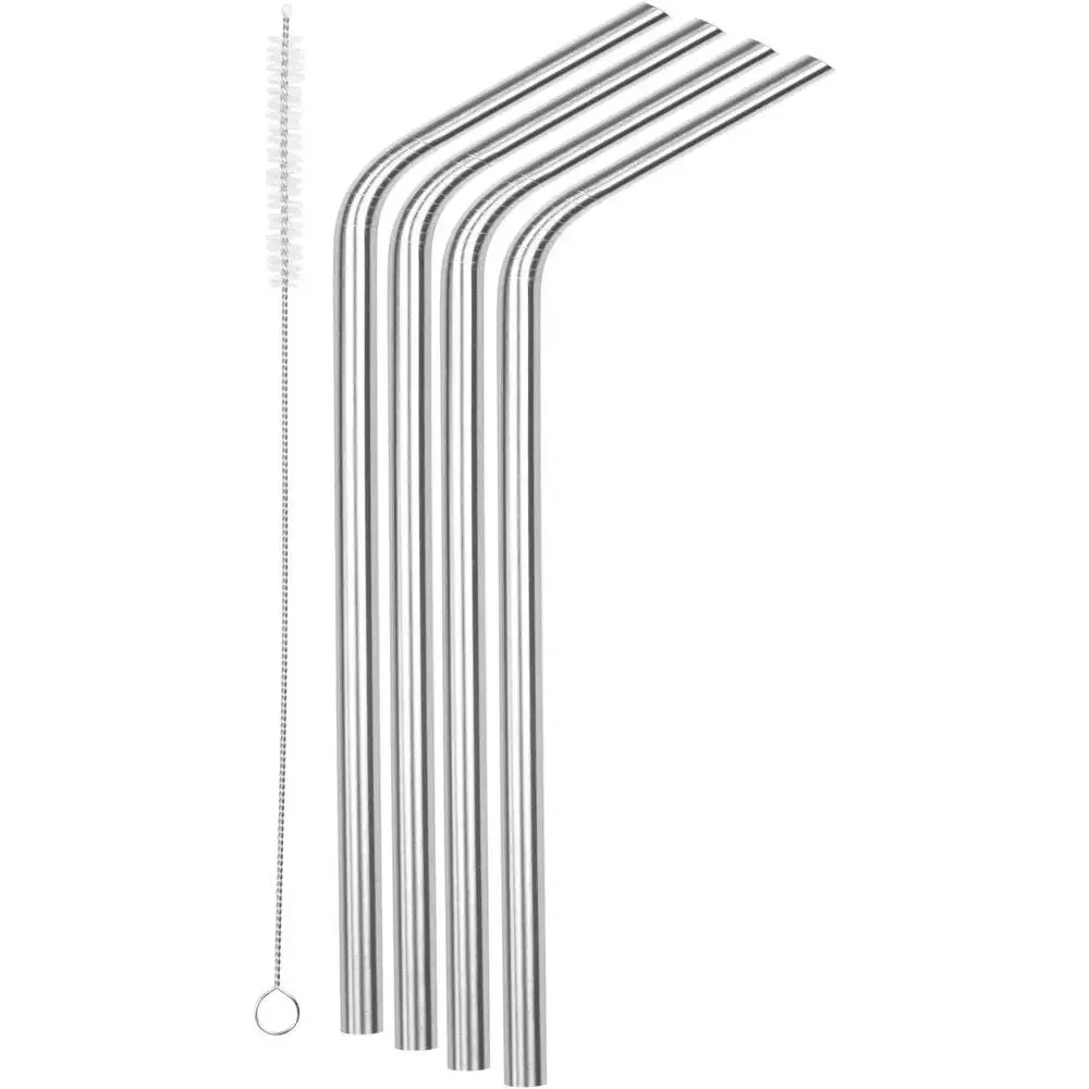 NWT! CoCoStraw Bent Wide Stainless Steel Drinking‎ Straws, 3-Pack